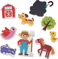 VIGA magnetski farmski prijatelji – set od 20 drvenih magneta