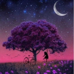 Dijamantno slikanje 5D – stablo, set 30 × 30 cm