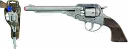 Revolver kaubojski srebrni, metalni - 8 metaka