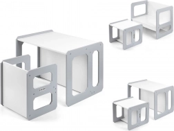 Set dječjeg namještaja Milly Mally Stella 3-u-1 stol i stolice, siva