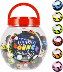 Skakajuća loptica Bubamara 3 cm u dozi – šareni mix