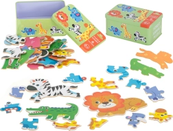 Dječje puzzle u metalnoj kutijici – životinje sa safarija, 25 dijelova