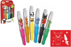 Puhaći flomasteri BING sa šablonama, 6 boja