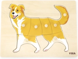 Drvena Montessori slagalica s umetkom pas VIGA