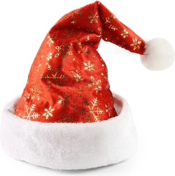 Božićna kapa sa zlatnim pahuljama