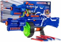 Poluautomatski dječji blaster BLAZE STORM 6+ s bubanjskim spremnikom i 20 pjenastih strelica