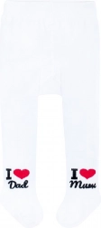 pamučne dječje tajice New Baby bijele I Love Mum and Dad