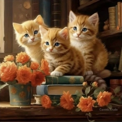 Dijamantna mozaika - Tri mačke