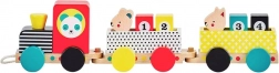 Drveni vlak na povlačenje s brojkama i životinjicama PETIT COLLAGE