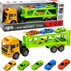 Zeleni transportni vučni set s autićima sa svjetlima i zvukovima