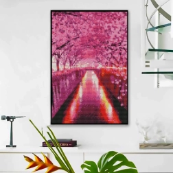Dijamantno slikanje – aleja sakura 30 × 40 cm