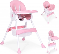 Dječja hranilica s pladnjem i košarom, 5-točkasti pojas, ECOTOYS – Ružičasta