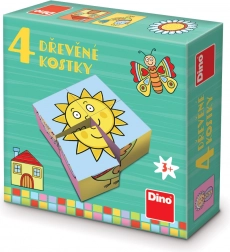 Dino drvene kocke za najmlađe 4 kom