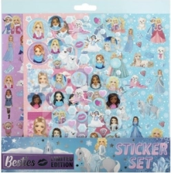 Zimske dječje naljepnice – set ravnih i 3D