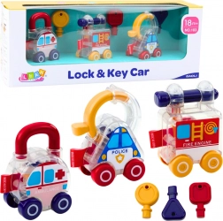 Edukativni set autića s ključevima Policija, Vatrogasci, Hitna pomoć