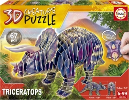 3D puzzle triceratops 67 dijelova