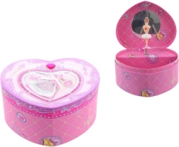 Glazbena škrinjica za nakit u obliku srca s balerinom