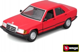Metalni model automobila Bburago 1:24 Plus 1987 Mercedes-Benz 190E crveni
