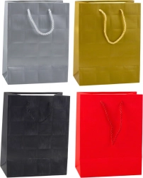 Poklon-vrećica s teksturiranim uzorkom kvadrata 23 × 18 × 10 cm