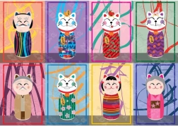 Puzzle maneki kokeshi 1000 dijelova