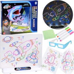 3D čarobna crtaća ploča s LED pozadinskim osvjetljenjem, flomasterima i 3D naočalama