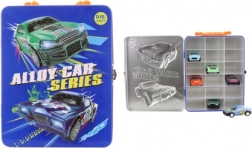 Limena kutija za autiće sa setom od 6 metalnih vozila s povratnim pogonom