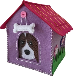 Filcane kutijice Psić ljubičaste TOYS INN – kreativni šivaći set za djecu
