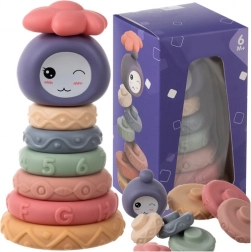 Senzoričke mekane građevne kocke za bebe, MONTESSORI toranj, 8 dijelova