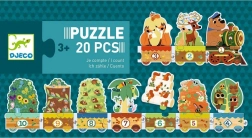 Djeco puzzle vlak sa životinjama i brojevima, 20 dijelova