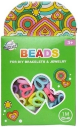 Set šarenih perlica u obliku srca s vrpcom 1 m