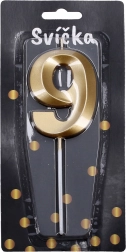 Zlatna party svijeća - broj 9