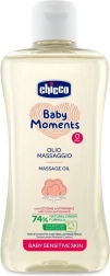 Chicco masažno ulje za mliječnu krastu s pamukom i vitaminom E, Baby Moments Sensitive 200 ml