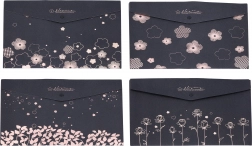 plastična mapa za dokumente s druk-gumbom 33 × 23 cm – cvjetni motiv