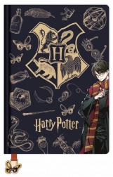 Harry Potter linirani blok A5 Navy & Gold
