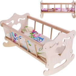 Drvena kolijevka za lutku 50 cm + posteljina ZA2021