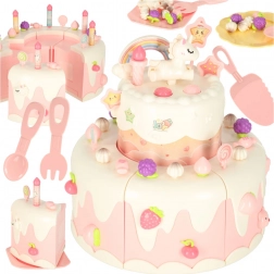 Dvoslojna rođendanska torta s glazbom i svjetlima, ružičasta, 16 dijelova