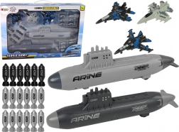 vojni set mornarica s podmornicama, lovcima i projektilima