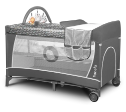 Putni krevetić i ogradica 2u1 LIONELO Flower – Siva