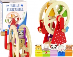 Drveni rotirajući panoramski kotač sa životinjama