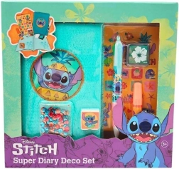Dekorativni set sa bilježnicom i kemijskom olovkom Disney Stitch Super Diary Deco Set
