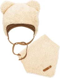 Zimski set za dojenčad New Baby Teddy bear kapa i marama bež