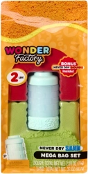 Kinetički pijesak WONDER FACTORY Never Dry Sand Bag – crveni, limeta, zeleni