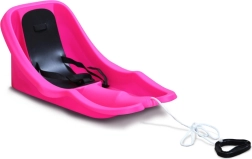 Dječje saonice s naslonom BABY RIDER MONSTER – ružičaste, crno sjedalo