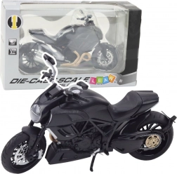metalni sportski motocikl 1:12 sa svjetlima i zvukovima – crni sa zlatnim detaljima