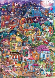 Puzzle HEYE Happy Town: Dobra večer! 1000 dijelova