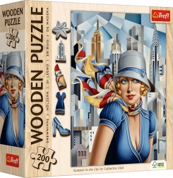 trefl drvene dvostrane puzzle art: catherine abel – ljeto u gradu, 200 dijelova
