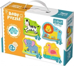 Baby puzzle Životinje na safariju 4u1 (3–6 dijelova) TREFL