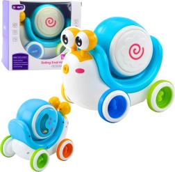 Interaktivni vozeći puž s glazbenim bubnjem i svjetlosnim efektima – plavi