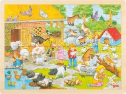 Goki drvene puzzle Dječji zoo 48 dijelova