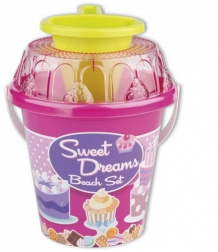 Androni set za pijesak s lijevkom srednji – Ružičasta